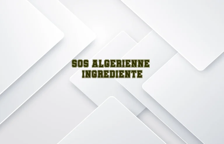 sos algerienne ingrediente