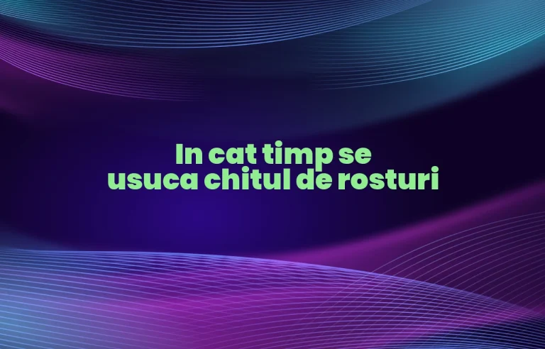 in cat timp se usuca chitul de rosturi