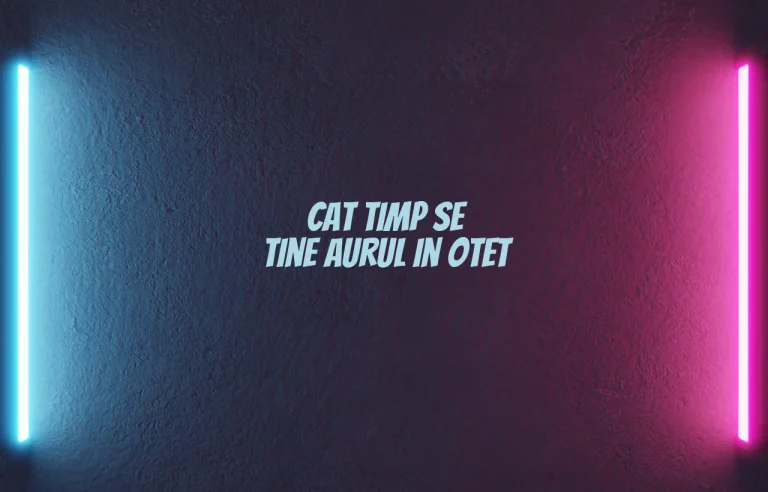 cat timp se tine aurul in otet