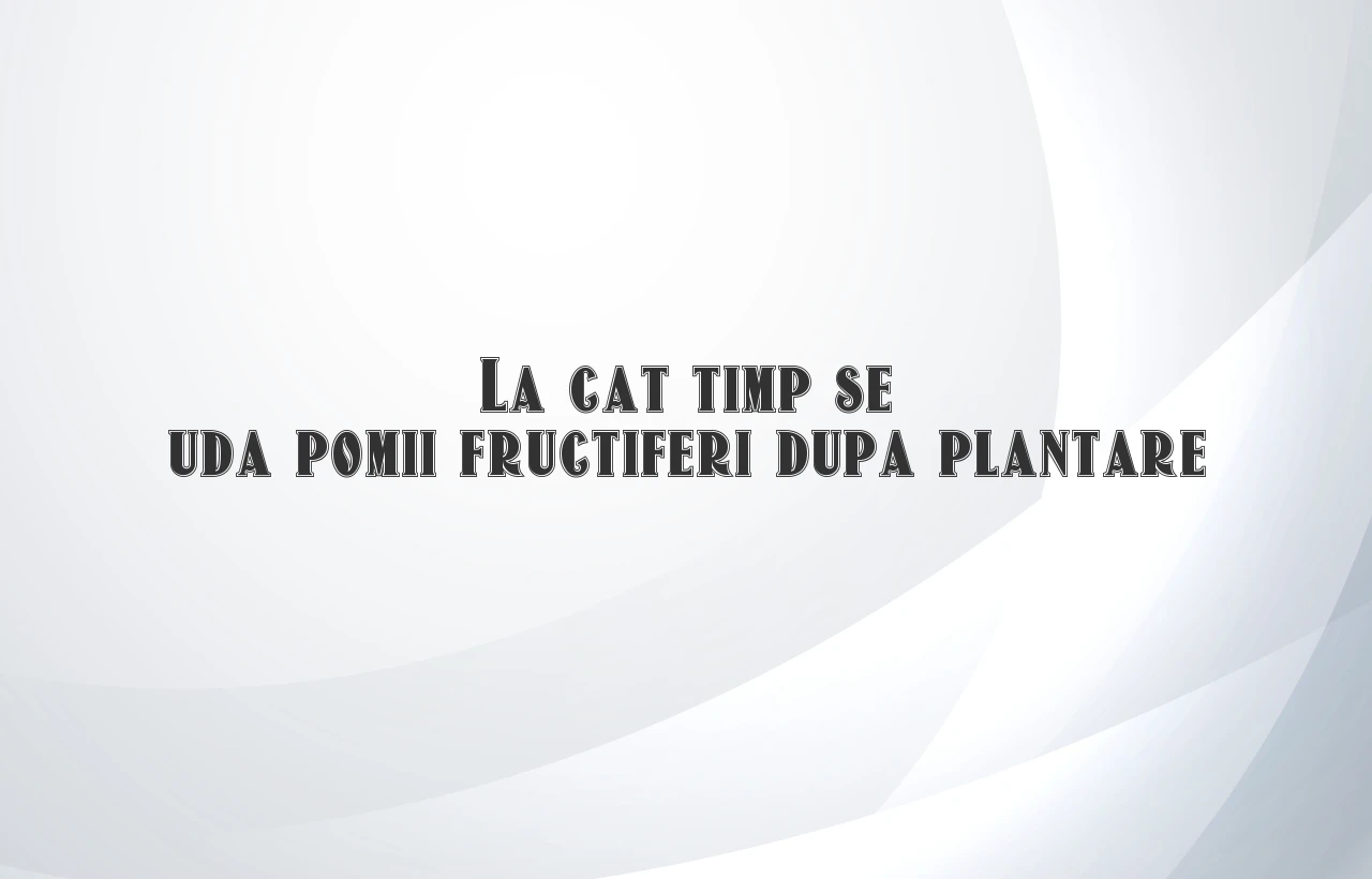 la cat timp se uda pomii fructiferi dupa plantare