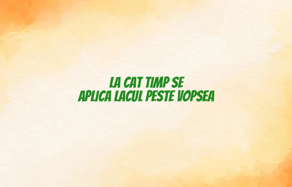 la cat timp se aplica lacul peste vopsea