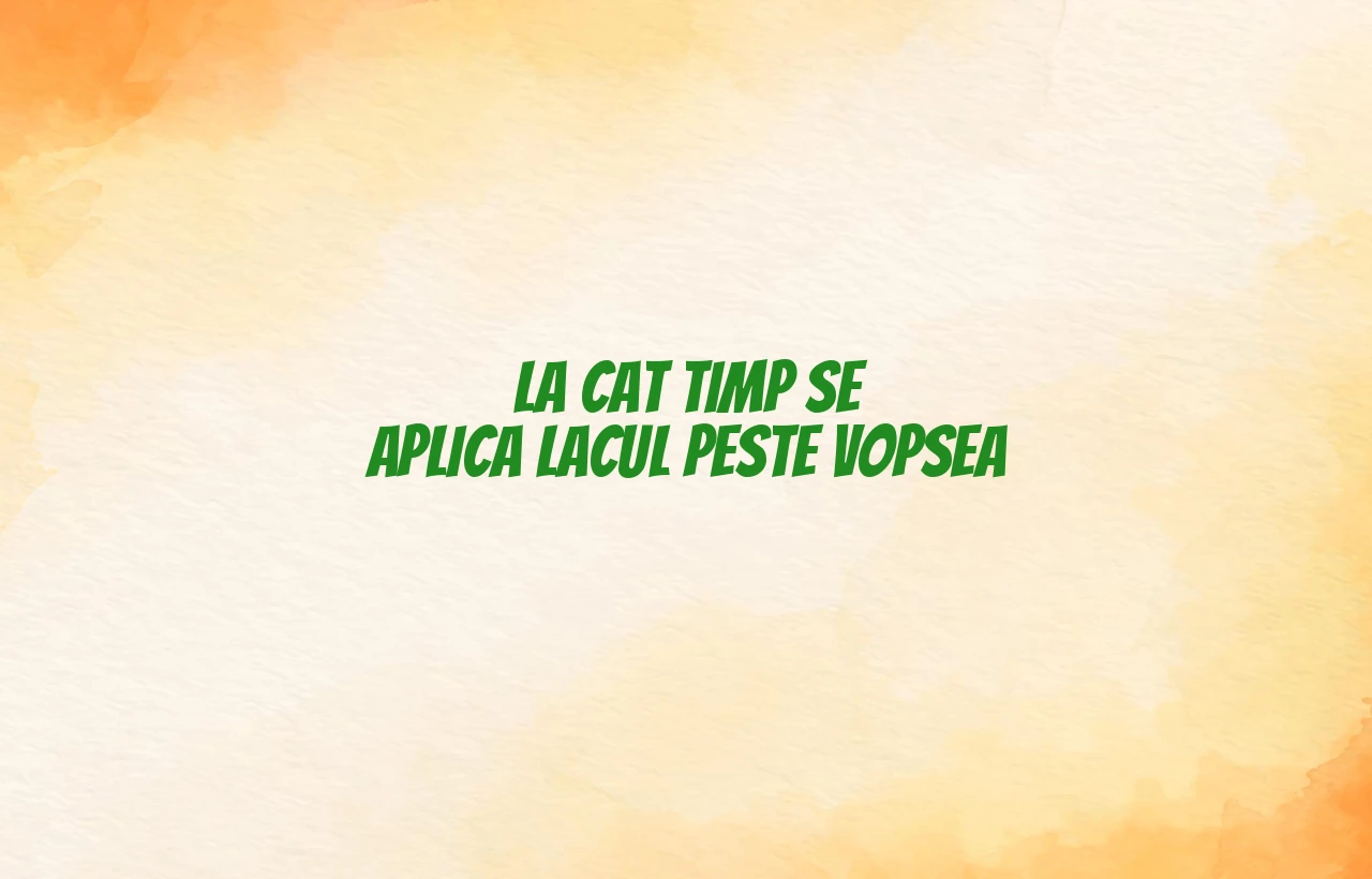 la cat timp se aplica lacul peste vopsea
