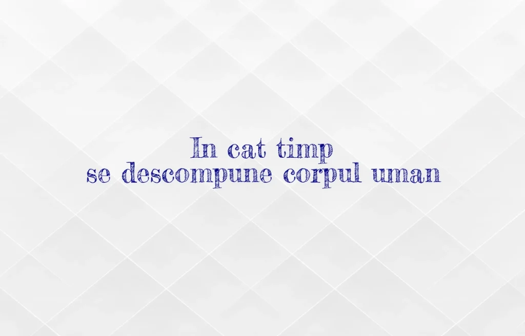 in cat timp se descompune corpul uman