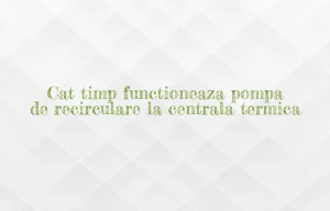 cat timp functioneaza pompa de recirculare la centrala termica
