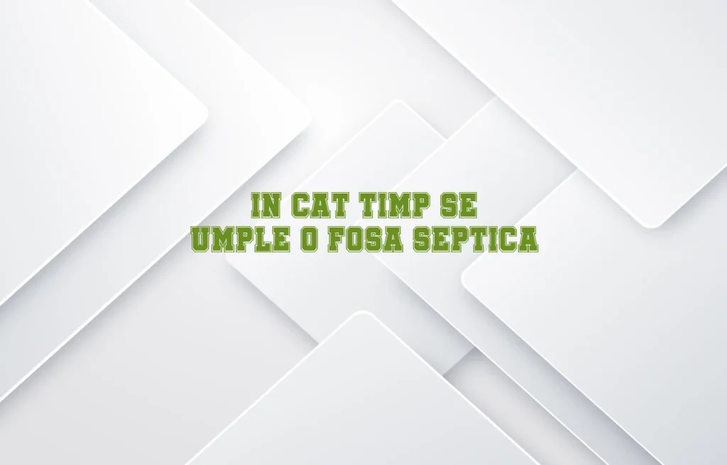 in cat timp se umple o fosa septica