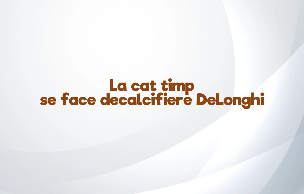 la cat timp se face decalcifiere delonghi