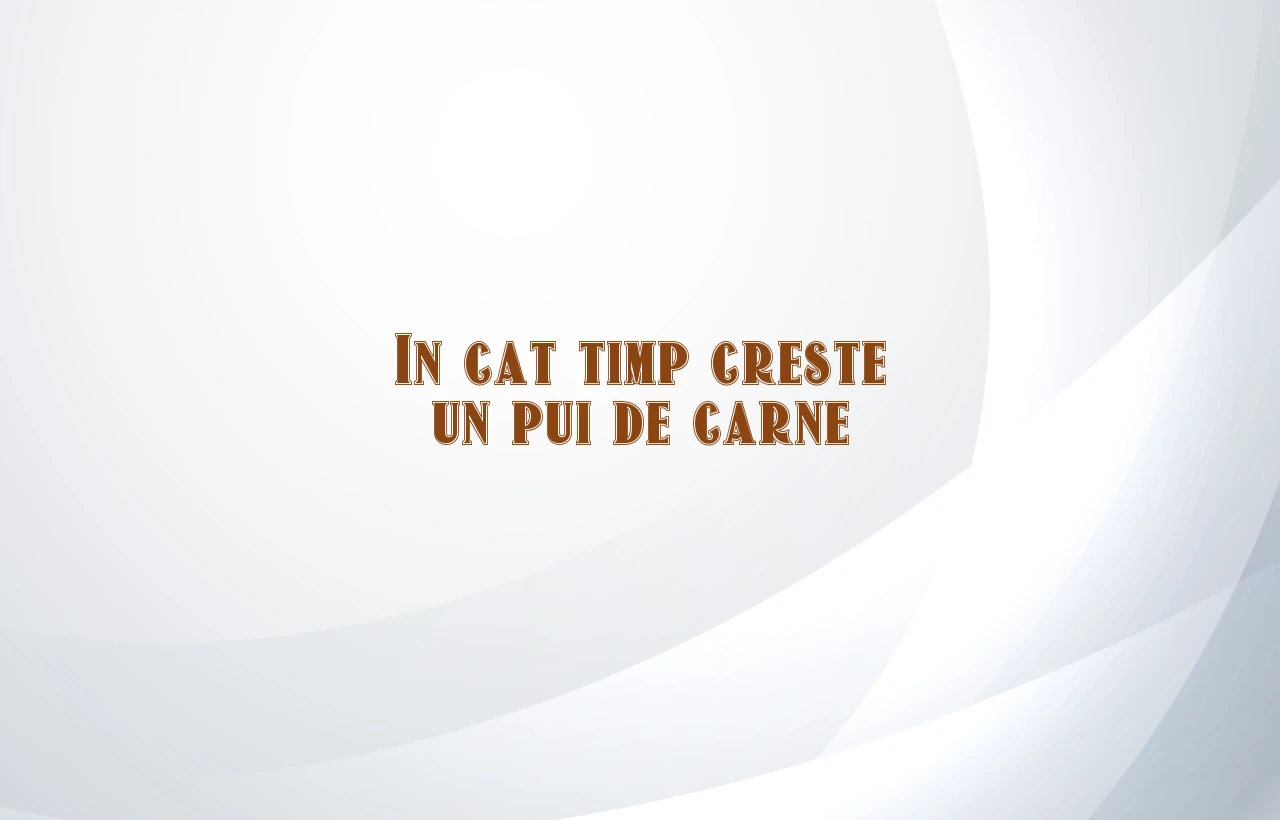 in cat timp creste un pui de carne
