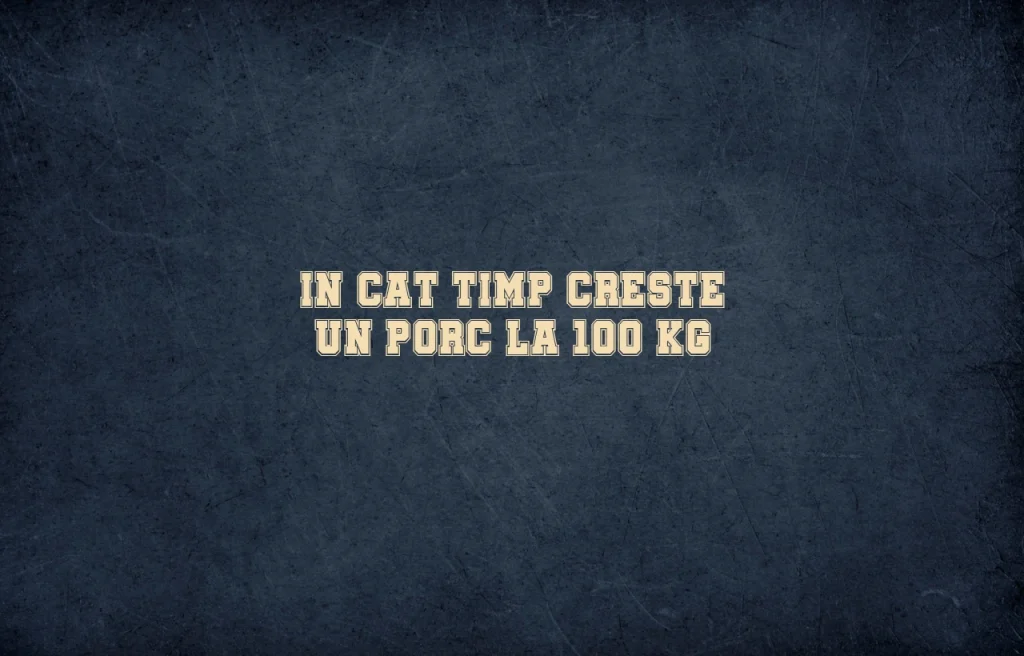 in cat timp creste un porc la 100 kg